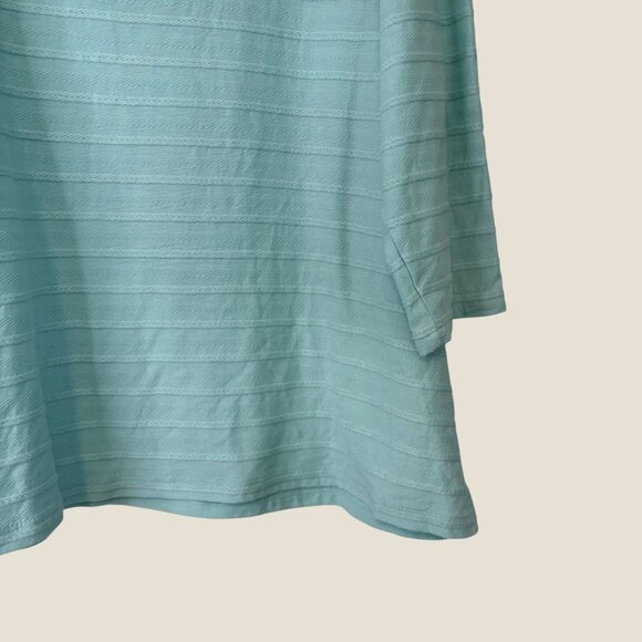 Talbots Square Neckline Rope Pattern Blue Blouse 3/5 Sleeve Size 2X - Picture 5 of 8